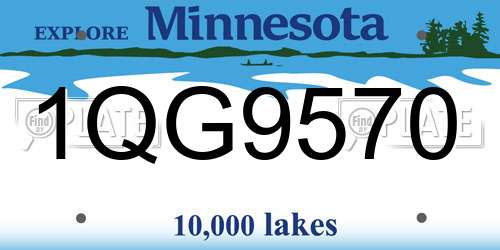 1QG9570 Minnesota License Plate