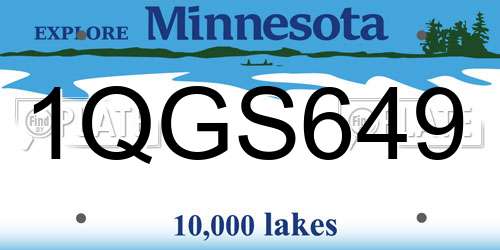 1QGS649 Minnesota License Plate
