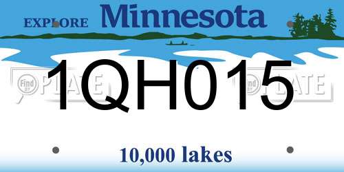1QH015 Minnesota License Plate