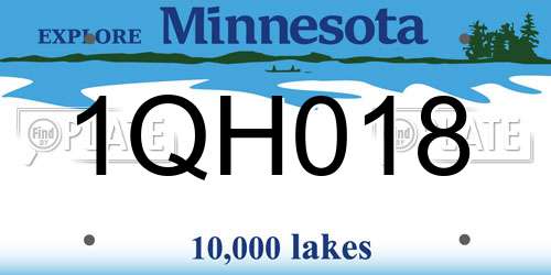 1QH018 Minnesota License Plate