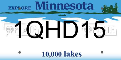 1QHD15 Minnesota License Plate
