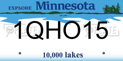 1QHO15 Minnesota License Plate