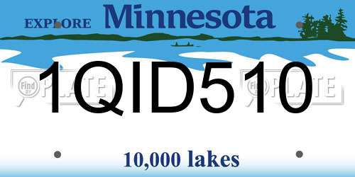 1QID510 Minnesota License Plate