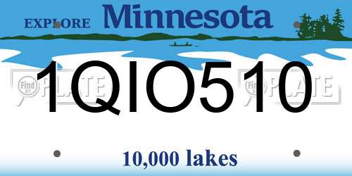 1QIO510 Minnesota License Plate