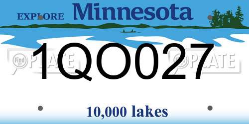 1QO027 Minnesota License Plate