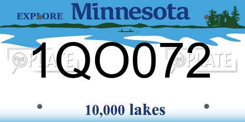 1QO072 Minnesota License Plate