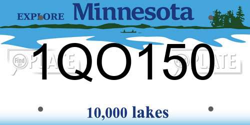 1QO150 Minnesota License Plate