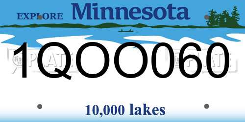 1QOO060 Minnesota License Plate