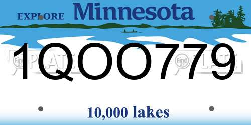 1QOO779 Minnesota License Plate