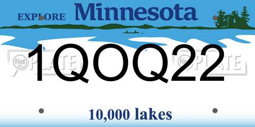 1QOQ22 Minnesota License Plate