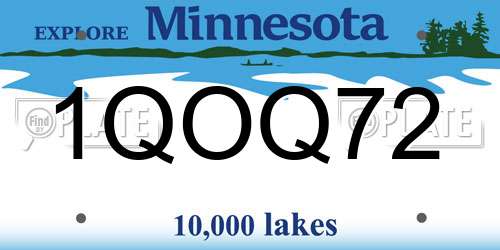 1QOQ72 Minnesota License Plate