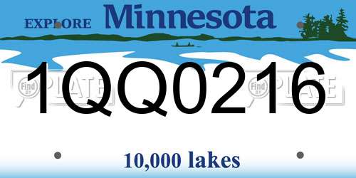1QQ0216 Minnesota License Plate