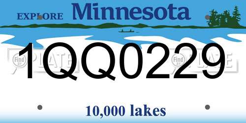 1QQ0229 Minnesota License Plate
