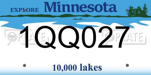 1QQ027 Minnesota License Plate