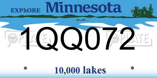 1QQ072 Minnesota License Plate