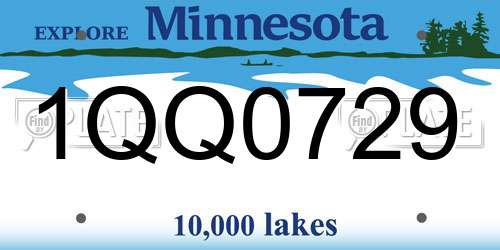 1QQ0729 Minnesota License Plate