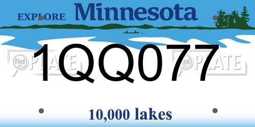 1QQ077 Minnesota License Plate