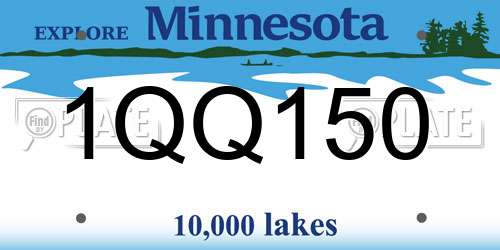 1QQ150 Minnesota License Plate