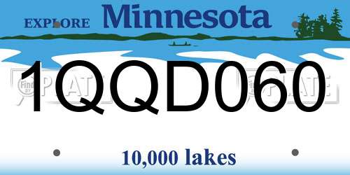 1QQD060 Minnesota License Plate