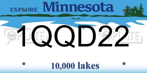 1QQD22 Minnesota License Plate