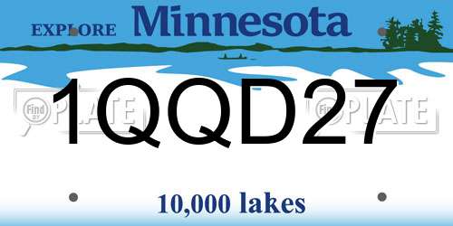 1QQD27 Minnesota License Plate