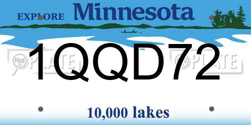 1QQD72 Minnesota License Plate