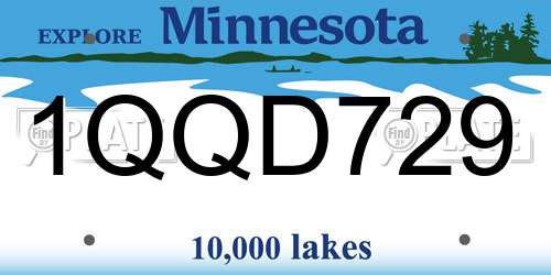 1QQD729 Minnesota License Plate