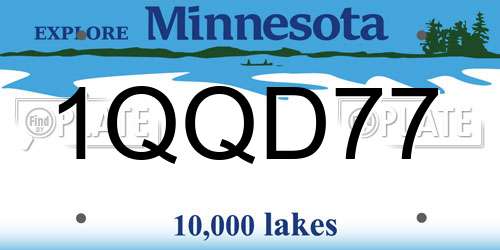 1QQD77 Minnesota License Plate