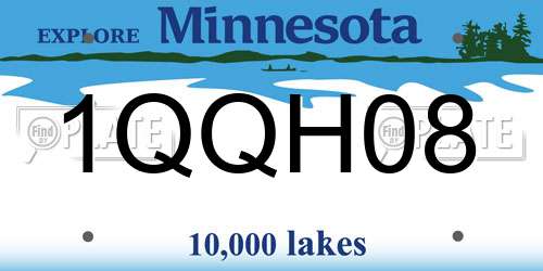 1QQH08 Minnesota License Plate