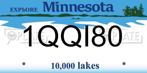1QQI80 Minnesota License Plate