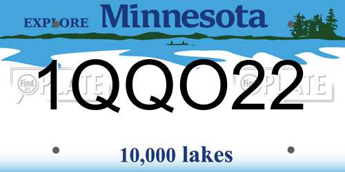 1QQO22 Minnesota License Plate