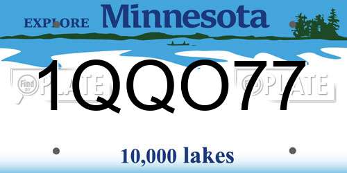 1QQO77 Minnesota License Plate