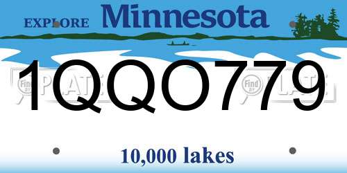 1QQO779 Minnesota License Plate