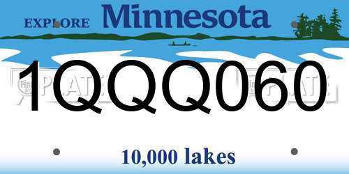 1QQQ060 Minnesota License Plate