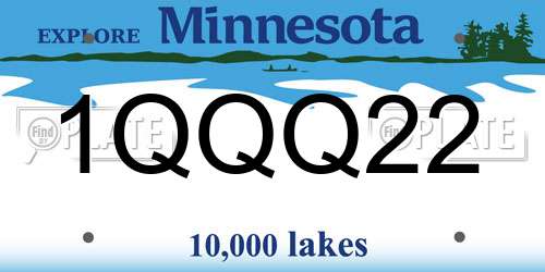 1QQQ22 Minnesota License Plate