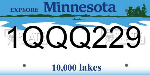 1QQQ229 Minnesota License Plate