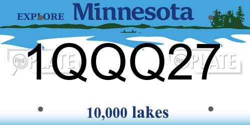 1QQQ27 Minnesota License Plate