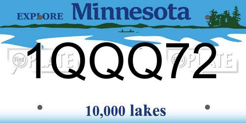 1QQQ72 Minnesota License Plate