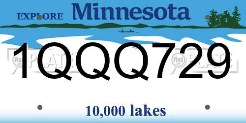 1QQQ729 Minnesota License Plate