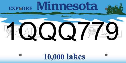 1QQQ779 Minnesota License Plate