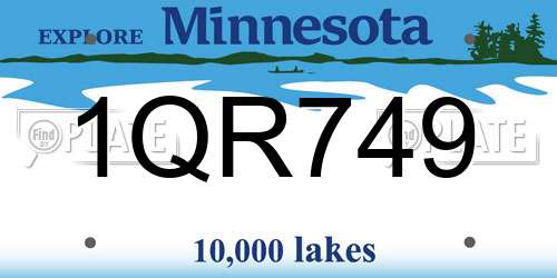 1QR749 Minnesota License Plate