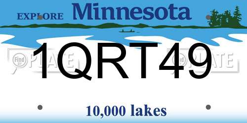 1QRT49 Minnesota License Plate