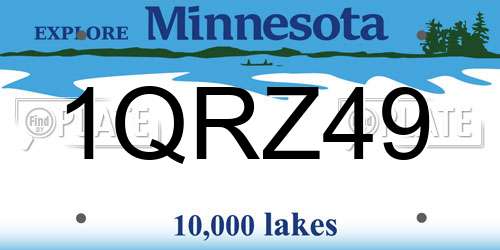 1QRZ49 Minnesota License Plate