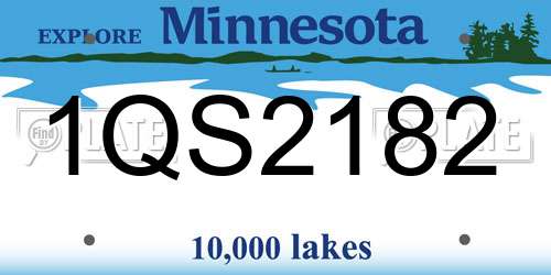 1QS2182 Minnesota License Plate