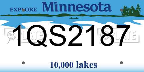 1QS2187 Minnesota License Plate