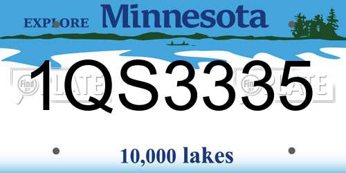 1QS3335 Minnesota License Plate