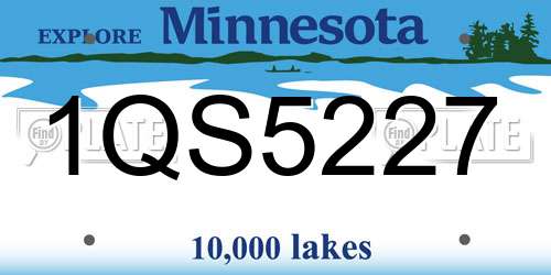 1QS5227 Minnesota License Plate