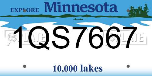 1QS7667 Minnesota License Plate