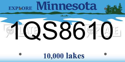 1QS8610 Minnesota License Plate