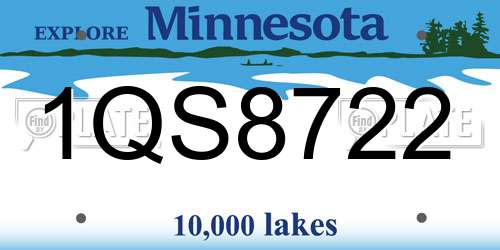 1QS8722 Minnesota License Plate